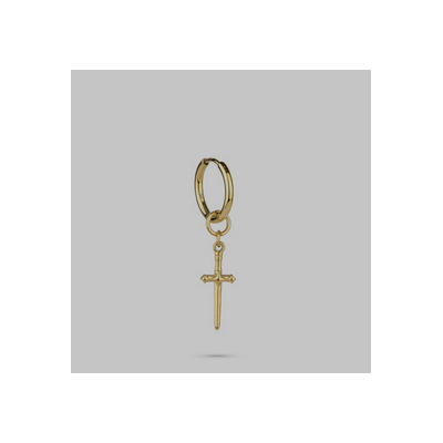 Pendiente-Piercing Radiant Jewels Caballero Cruz Acero Dorado Pirate Sward XS Oro Ref: RH000194