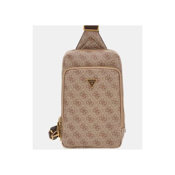 Mini Mochila Guess Caballero Milano Logo Crossover Beige Brown Logo Ref: HMMILOP5226-BBO