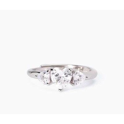 Anillo Mabina Mujer Lovely Corazón Con Circonitas Blancas Plata De Ley Ref: 523435