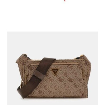 Riñonera Guess Caballero Milano Flat Bumbag With Frt Pocket Beige Brown Logo Ref: HMMILOP5214 BBO