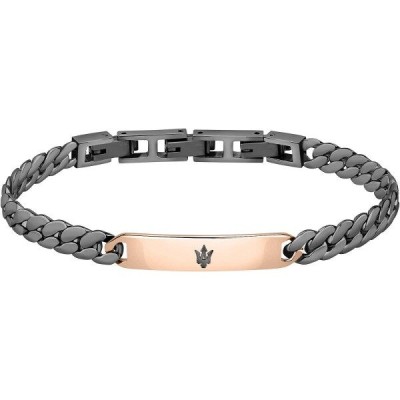 Pulsera Maserati Gioelli Iconic Caballero Acero Inoxidable Gris Ip Rosado Ref: JM222AVD03