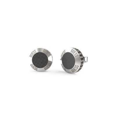 Pendientes Guess Caballero Racer Tag Acero Fibra Carbono Circonitas Negras Ref: JUME04040JWSTBKT/U
