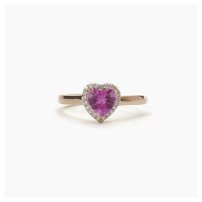 Anillo Mabina Mujer Love Affair Corazón Rosado Con Turmalina Sintética Ref: 523195