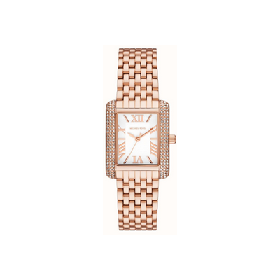 Reloj Michael Kors Mujer Emery Acero Ip Rosa Esfera Blanca 33mm Ref: MK4743