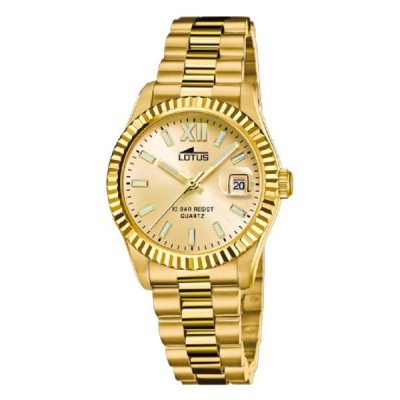 Reloj Lotus Mujer Freedom Collection Acero Chapado En Oro Esfera Dorada 32,5mm Ref: 18932/2
