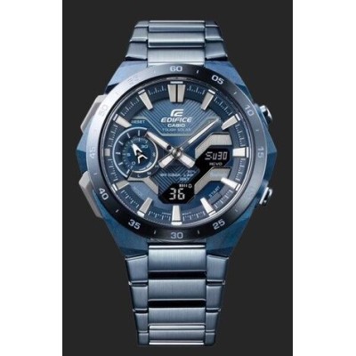 Reloj Casio Edifice Caballero Acero Ip Azul Con Energía Carbono Solar Bluetooth 48mm Ref: ECB-2200CB-2AEF