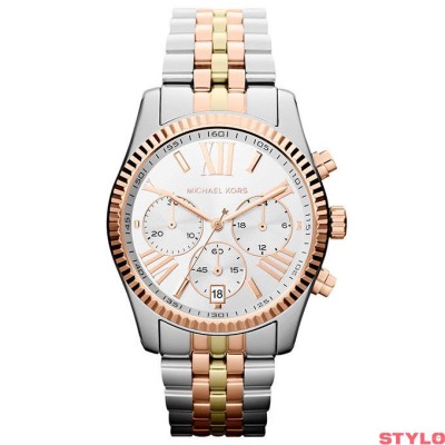 Reloj Michael Kors Mujer Lexington Tricolor Acero/Ip Dorado/Ip Rosé Cronógrafo 38mm Ref: MK5735
