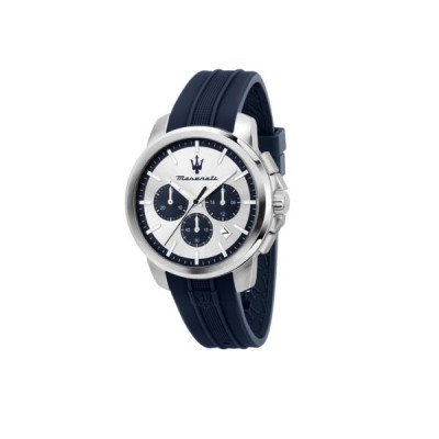 Reloj Maserati Successo Caballero Acero y Silicona Azul Chronograph 42mm Ref: R8871621042