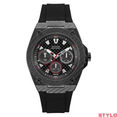 Reloj Guess Caballero Legacy Sport Negro Acero Ip Negro y Correa Caucho Negro Multifunción 45mm Ref: W1048G2 LEGACY