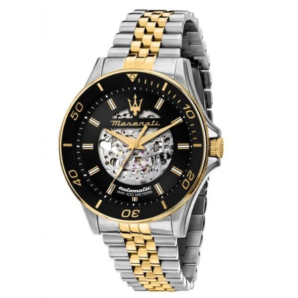 Reloj Maserati Caballero Sfida Automático Bicolor Acero/Ip Dorado 44mm Ref: R8823140010
