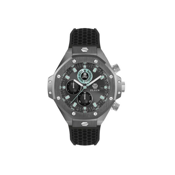 Reloj Philipp Plein Caballero Chrono Royal Sport-Tech Acero Ip Gris, Silicona Negro 46mm Ref: PWLFA0125