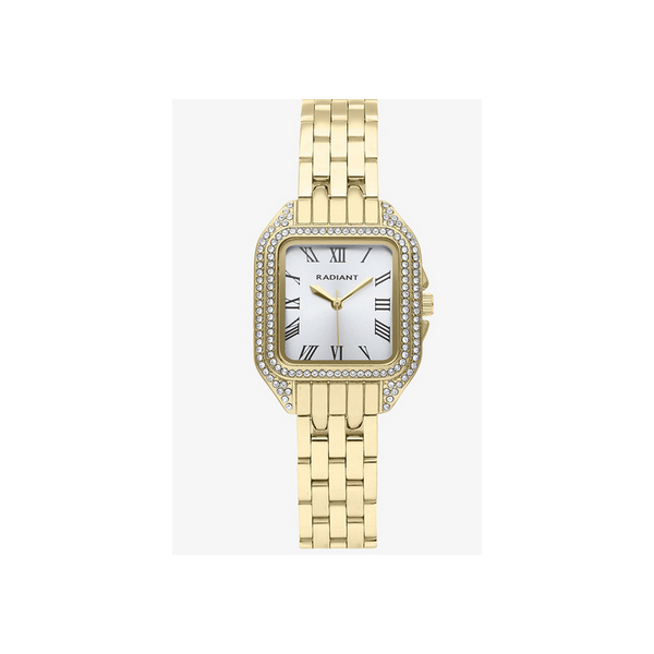Reloj Radiant Mujer Bahamas Luxe Correa Acero Baño Dorado 28mm Ref: RA658202