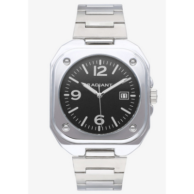 Reloj Radiant Caballero Vittorio Correa Acero Esfera Negra 42mm Ref: RA666202