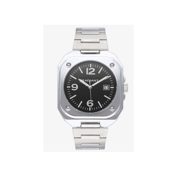 Reloj Radiant Caballero Vittorio Correa Acero Esfera Negra 42mm Ref: RA666202