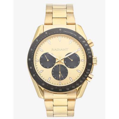 Reloj Radiant Caballero Marlon Correa Acero Baño Dorado 44mm Ref: RA668704