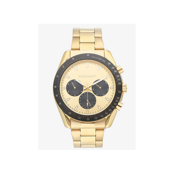 Reloj Radiant Caballero Marlon Correa Acero Baño Dorado 44mm Ref: RA668704