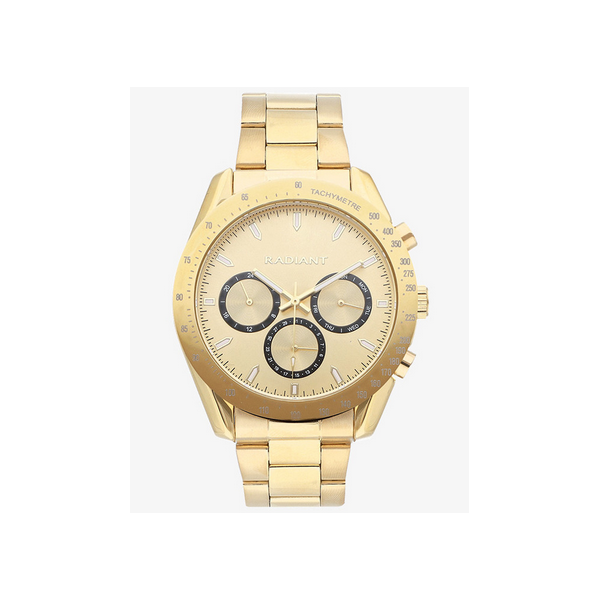 Reloj Radiant Caballero Marlon Correa Acero Baño Dorado 44mm Ref: RA668703