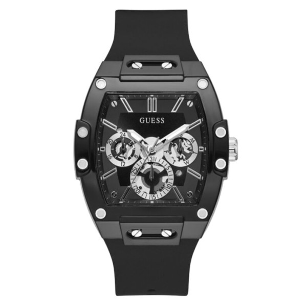 Reloj Guess Phoenix Caballero Policarbonato Negro Correa Silicona Negro Multifunción 43mm Ref: GW0203G3
