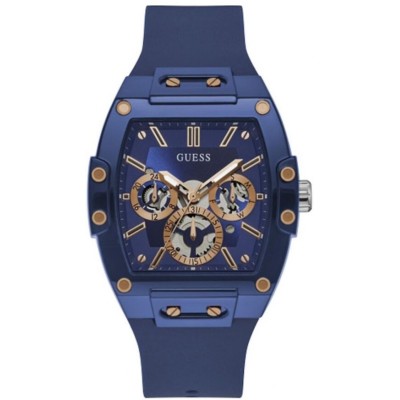 Reloj Guess Phoenix Caballero Policarbonato Azul Correa Silicona Azul Multifunción 43mm Ref: GW0203G7