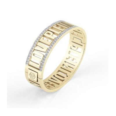 Brazalete Philipp Plein Acero Ip Dorado Letras Logo Ref: PJ1AA10BS