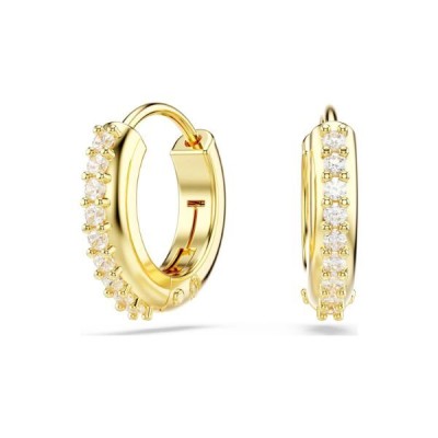 Pendientes De Aro Swarovski Matrix Talla Redonda Blancos Baño Tono Oro Ref: 5697228