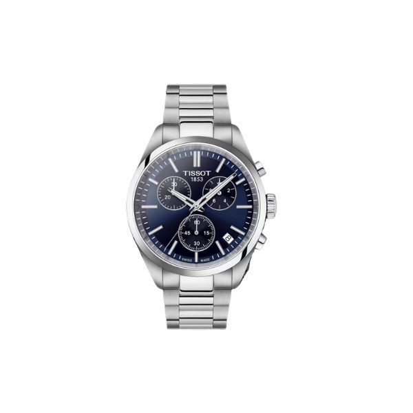 :Reloj Tissot Caballero PR100 Chronograph Acero Esfera Azul 40mm Ref: T1504171104100