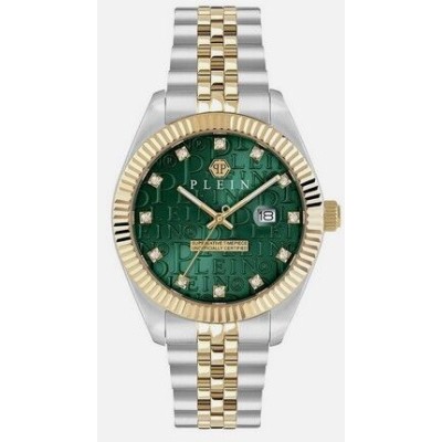 Reloj Philipp Plein Caballero Date Superlative Bicolor Acero/Pvd Dorado Esfera Verde 41mm Ref: PWMFA0325