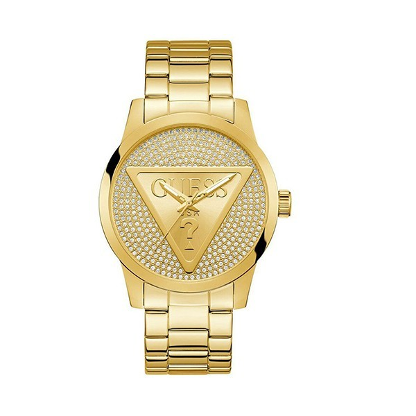 Reloj Guess Caballero Badge Acero Ip Dorado Esfera Logo Pavé 44mm Ref: GW0915G1