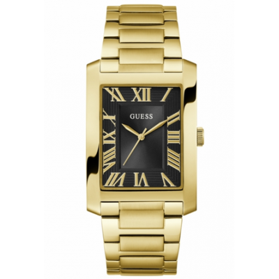 Reloj Guess Caballero Clyde Acero Ip Dorado Esfera Negra Caja Rectangular 33,7mm Ref: GW0896G2