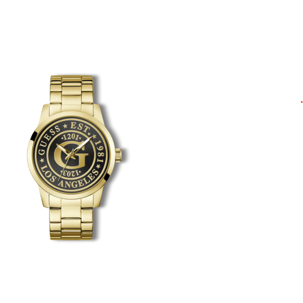 Reloj Guess Caballero Collegiate G Acero Ip Dorado Esfera Negra 44mm Ref: GW0888G2