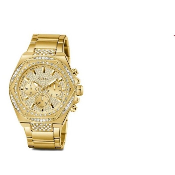 Reloj Guess Caballero Fury Acero Ip Dorado Multifunción Con Circonitas 47mm Ref: GW0899G2