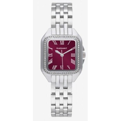 Reloj Radiant Mujer Bahamas Luxe Correa Acero Esfera Granate 28mm Ref: RA643202