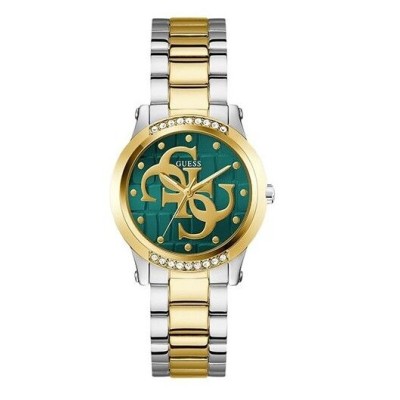 Reloj Guess Annette Mujer Bicolor Acero/Ip Dorado Esfera Cocodrilo Verde Con Logos 4G Ref: GW0861L4