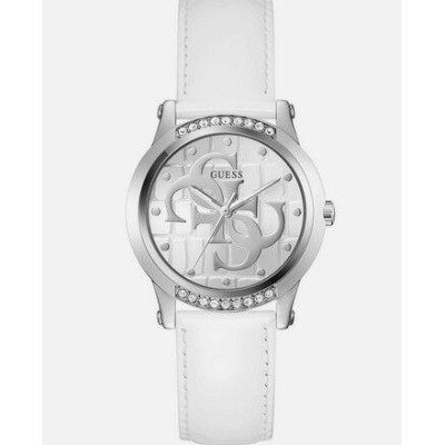Reloj Guess Annette Mujer Piel Blanca Esfera Blanca Acero Con Logos 4G 36mm Ref: GW0861L3