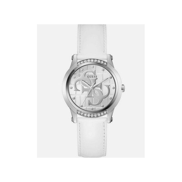 Reloj Guess Annette Mujer Piel Blanca Esfera Blanca Acero Con Logos 4G 36mm Ref: GW0861L3