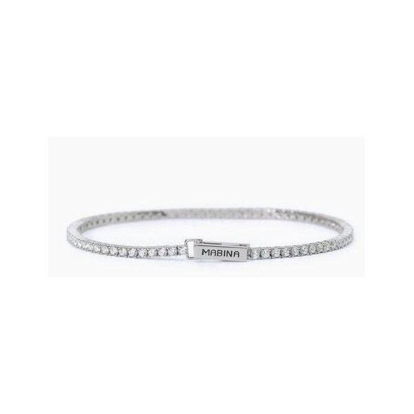 Pulsera Mabina Uomo Caballero Tennis Club Plata De Ley Con Circonitas Blancas Ref: 533712-M