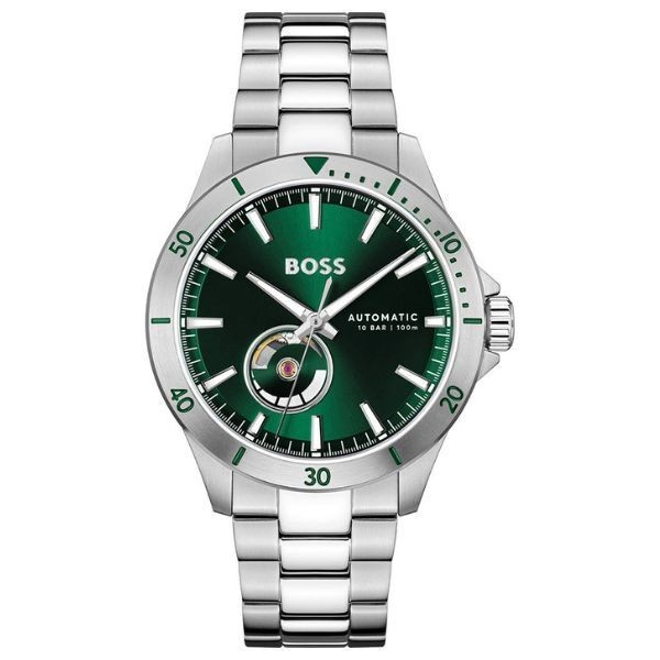 Reloj Boss Caballero Troper Automático Acero Esfera Verde 42mm Ref: 1514200