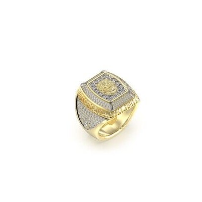 Anillo Guess Caballero Lion King Acero Dorado Ref: JUMR05002JWYG64