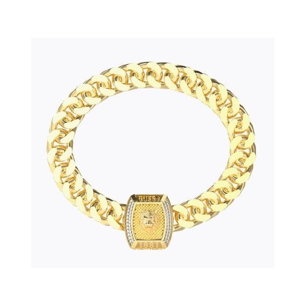 Pulsera Guess Caballero Lion King Acero Dorado Ref: JUMB05005JWYGS