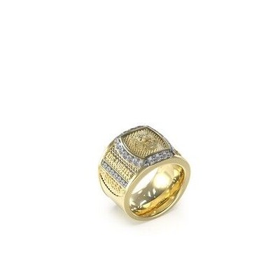 Anillo Guess Caballero Lion King Acero Dorado Ref: JUMR05007JWYG66