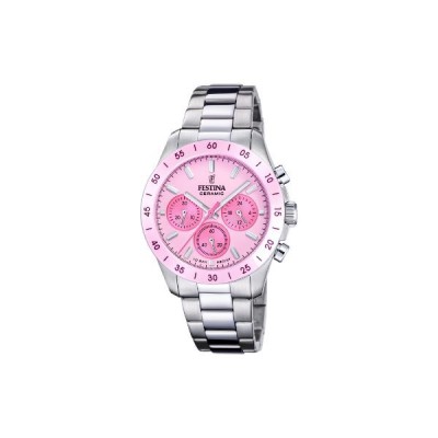 Reloj Festina Mujer Ceramic Rosa Esfera Rosa Acero 39mm Ref: F20693/2