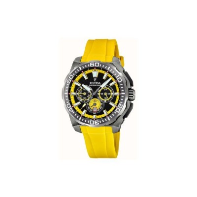 Reloj Festina Chrono Bike 2025 (45.5mm) Yellow & Black Dial / Yellow Rubber Strap Ref: F20725/1