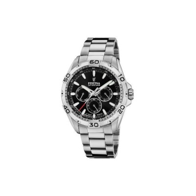 Reloj Festina Caballero Acero Esfera Negra Multifunción 44,7mm Ref: F20623/5