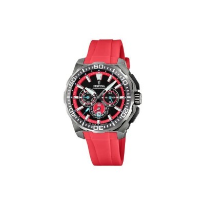 Reloj Festina Caballero Chrono Bike 2025 Caucho Rojo 45,5mm Ref: F20725/5