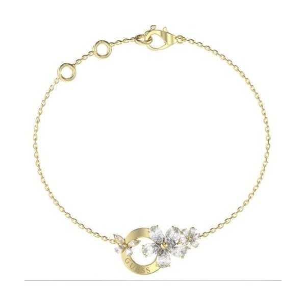 Pulsera Guess Lily Acero Baño Oro y Flor Ref:JUBB05106JWYGS