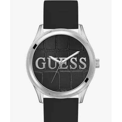 Reloj Guess Caballero Reputation Silicona Negro Esfera Cocodrilo Negro Acero 44mm Ref: GW0887G1