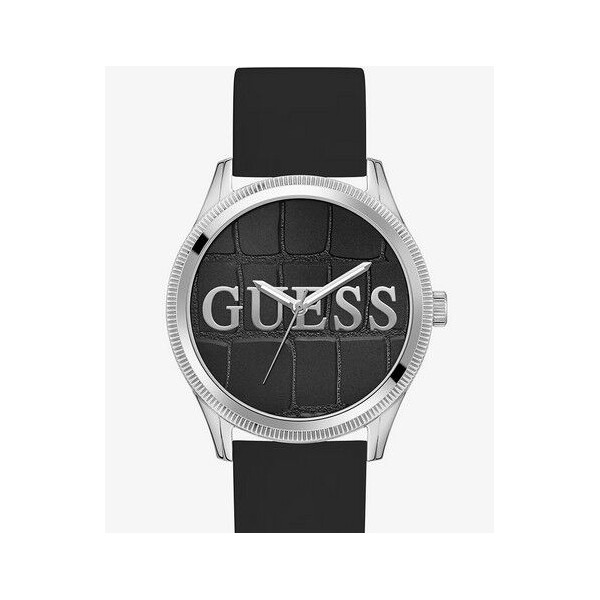 Reloj Guess Caballero Reputation Silicona Negro Esfera Cocodrilo Negro Acero 44mm Ref: GW0887G1