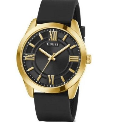 Reloj Guess Caballero Elliot Silicona Negra Acero Ip Dorado Ref: GW0894G2