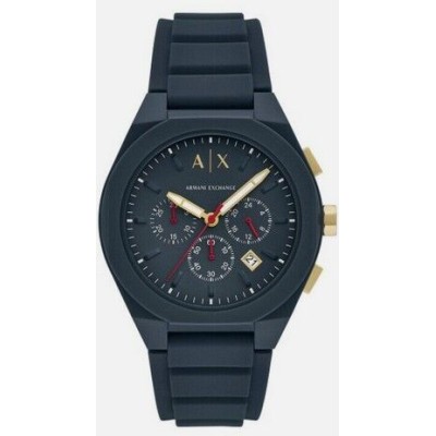 Reloj Armani Exchange Caballero Street Correa De Silicona Azul Cronógrafo 44mm Ref: AX4168