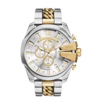 Reloj Diesel Caballero Mega Chief Bicolor Acero/Ip Dorado Cronógrafo 51mm Ref: DZ4672